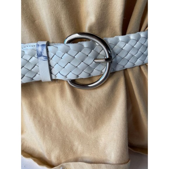 Talbots White Braided Leather Belt Sz Small - Picture 4 of 9